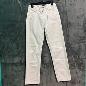 Reserved Denim Pants Womens 35 White Denim Ripped Eur 35